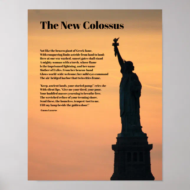 Statue of Liberty Poem, The New Colossus Poster | Zazzle