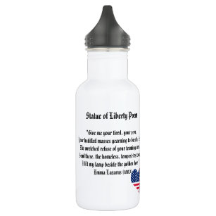 Statue of Liberty Poem Water Bottle