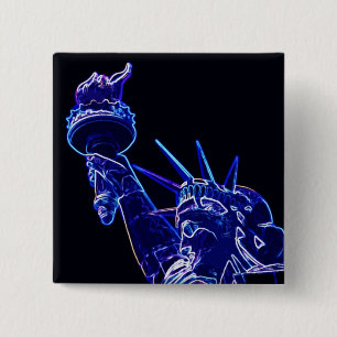 Statue of Liberty Pop Art Button