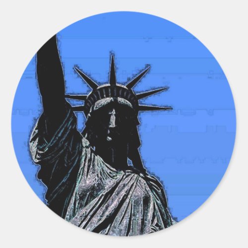 Statue of Liberty Pop Art Classic Round Sticker