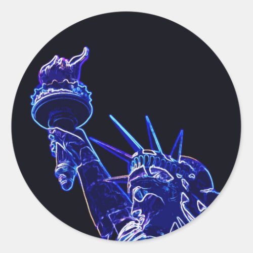 Statue of Liberty Pop Art Classic Round Sticker