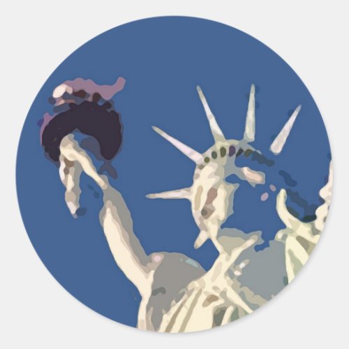 Statue of Liberty Pop Art Classic Round Sticker