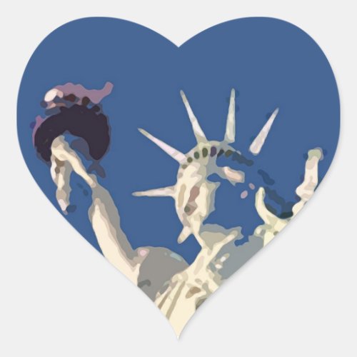 Statue of Liberty Pop Art Heart Sticker