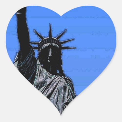 Statue of Liberty Pop Art Heart Sticker