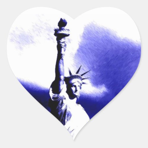 Statue of Liberty Pop Art Heart Sticker