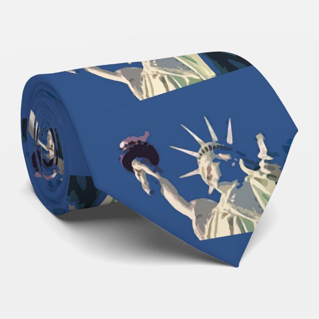 Statue of Liberty Pop Art New York City Neck Tie (Rolled)