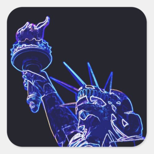 Statue of Liberty Pop Art Square Sticker