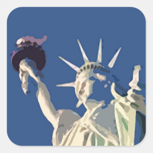 Statue of Liberty Pop Art Square Sticker