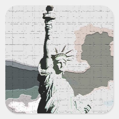 Statue of Liberty Pop Art Square Sticker