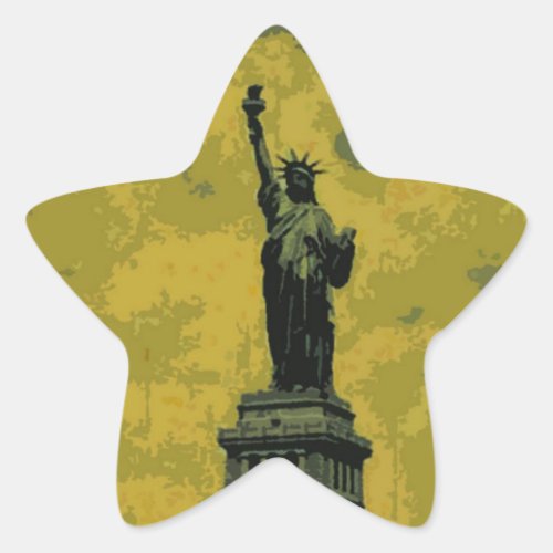 Statue of Liberty Pop Art Star Sticker