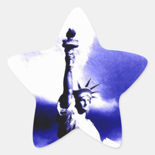 Statue of Liberty Pop Art Star Sticker