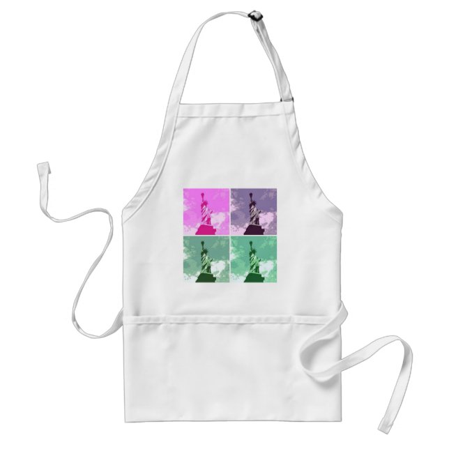 Statue of Liberty Pop Art USA Symbol Adult Apron (Front)