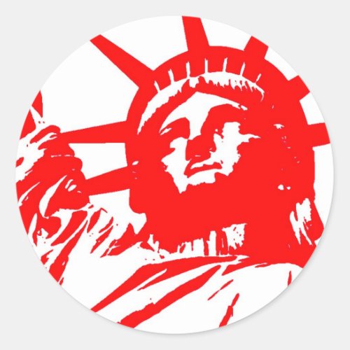 Statue of Liberty Pop Art USA Symbol Classic Round Sticker