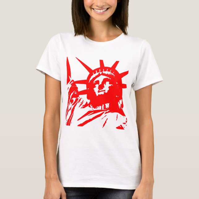 Statue of Liberty Pop Art USA Symbol T-Shirt (Front)