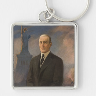 Statue of Liberty & President Woodrow Wilson Keychain