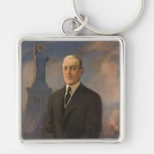 Statue of Liberty & President Woodrow Wilson Keychain (Front)