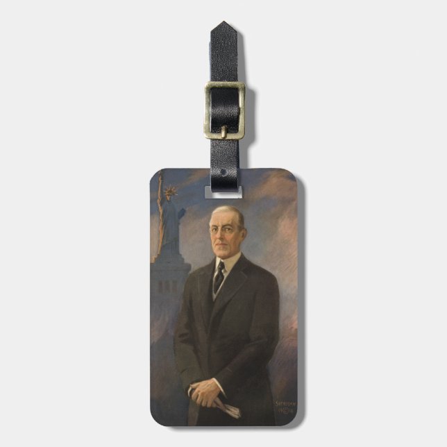 Statue of Liberty & President Woodrow Wilson Luggage Tag (Front Vertical)