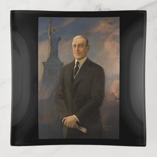 Statue of Liberty  President Woodrow Wilson Trinket Tray