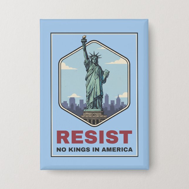 Statue of Liberty Resist Anti-Trump Button (Front)