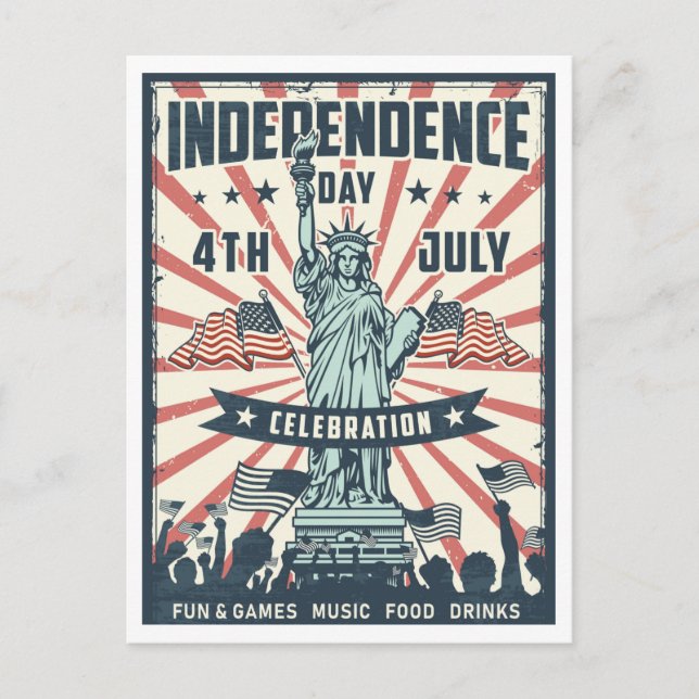 Statue of Liberty Retro Postcard (Front)