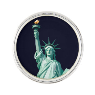 Statue of Liberty Round Lapel Pin