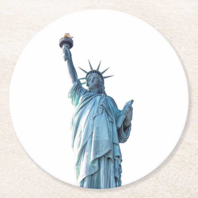 Statue of liberty   round paper coaster (Front)