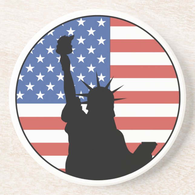 Statue Of Liberty Sandstone Coaster (Front)