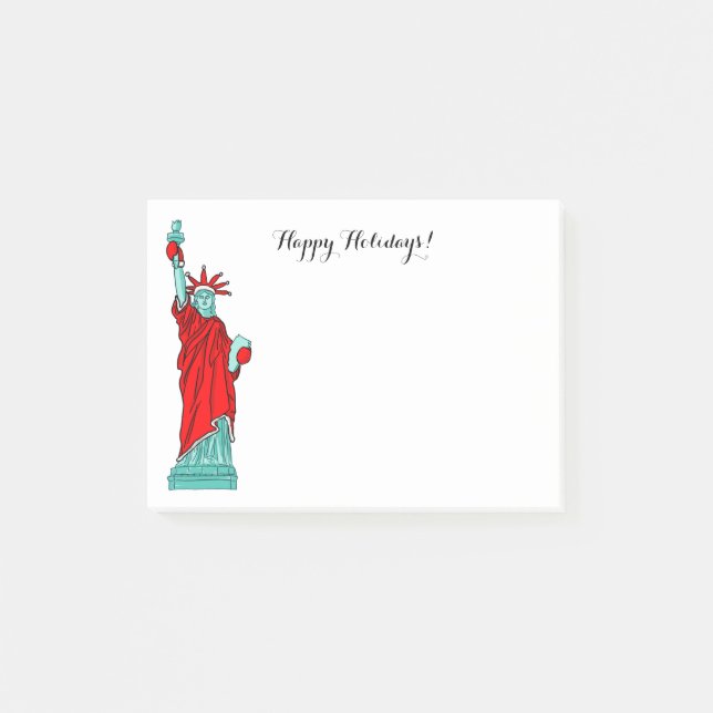 Statue of Liberty Santa Claus Christmas Holiday Post-it Notes (Front)