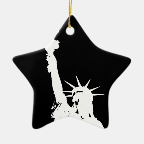 Statue of Liberty Silhouette Ceramic Ornament