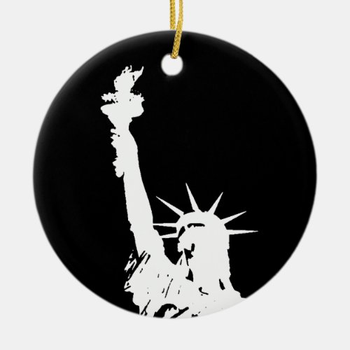 Statue of Liberty Silhouette Ceramic Ornament