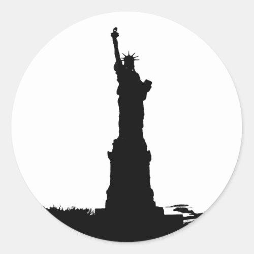 Statue of Liberty Silhouette Classic Round Sticker