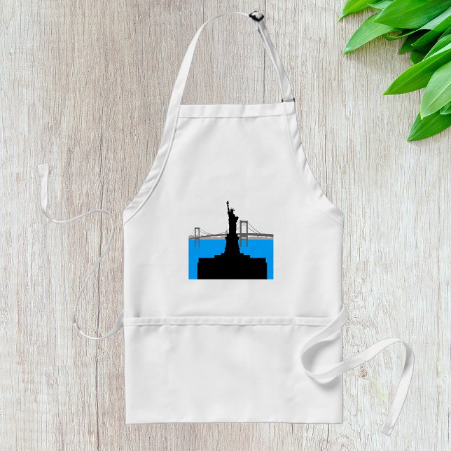 Statue of Liberty Silhouette New York Skyline Adult Apron (Creator Uploaded)