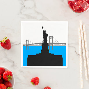 Statue of Liberty Silhouette New York Skyline Napkins