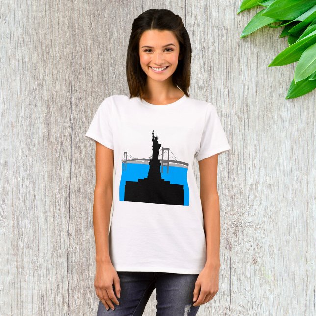 Statue of Liberty Silhouette New York Skyline T-Shirt (Creator Uploaded)