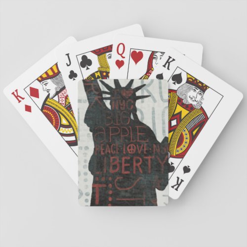 Statue of Liberty Silhouette Poker Cards