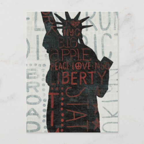 Statue of Liberty Silhouette Postcard