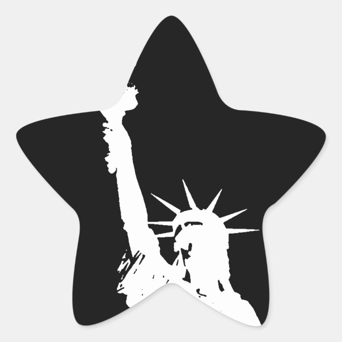 Statue of Liberty Silhouette Star Stickers