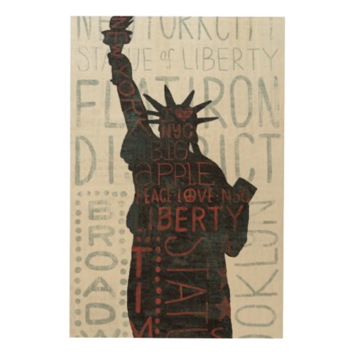 Statue of Liberty Silhouette Wood Wall Decor