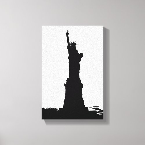Statue of Liberty Silhouette Wrapped Canvas