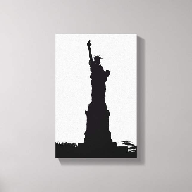 Statue of Liberty Silhouette Wrapped Canvas Print (Front)