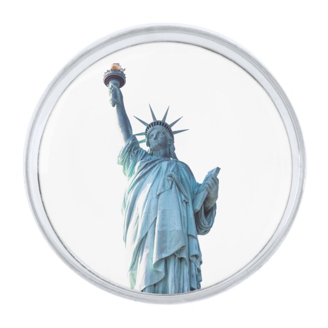 Statue of liberty silver finish lapel pin (Front)