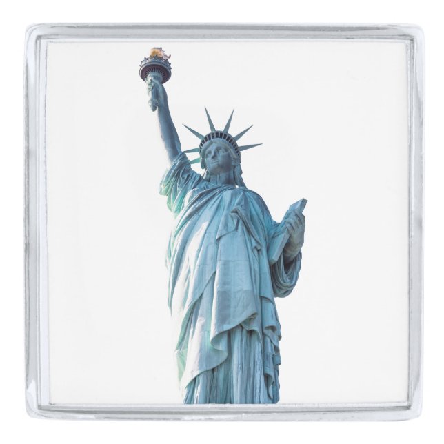 Statue of liberty  silver finish lapel pin (Front)