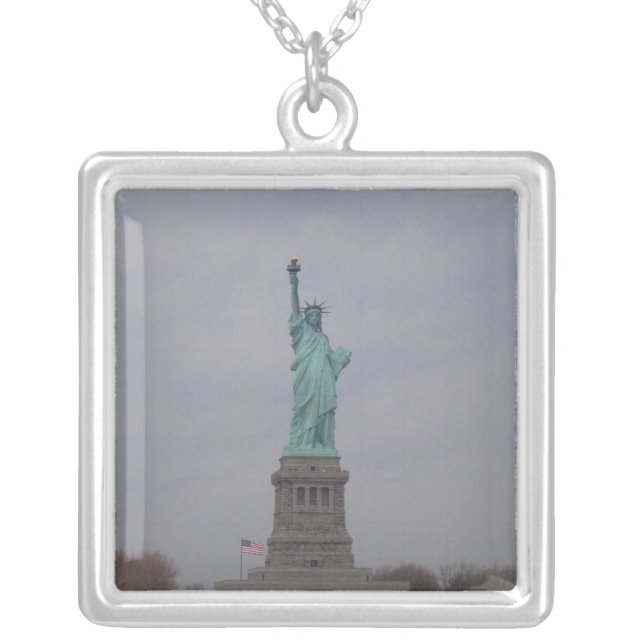 Statue of Liberty Silver Plated Necklace (Front)