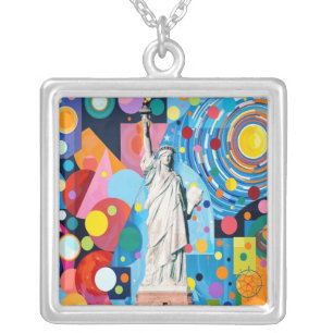 Statue of Liberty Silver Plated Necklace