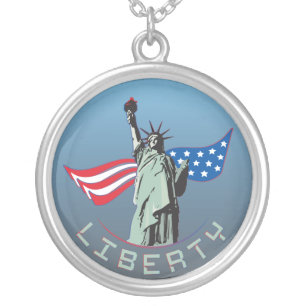 Statue of Liberty Silver Plated Necklace