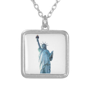 Statue of liberty silver plated necklace