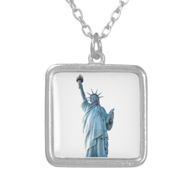 Statue of liberty  silver plated necklace (Front)