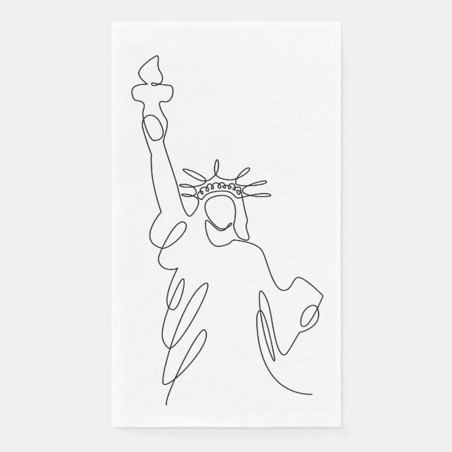 Statue of Liberty simple sketch Paper Guest Towels (Front)