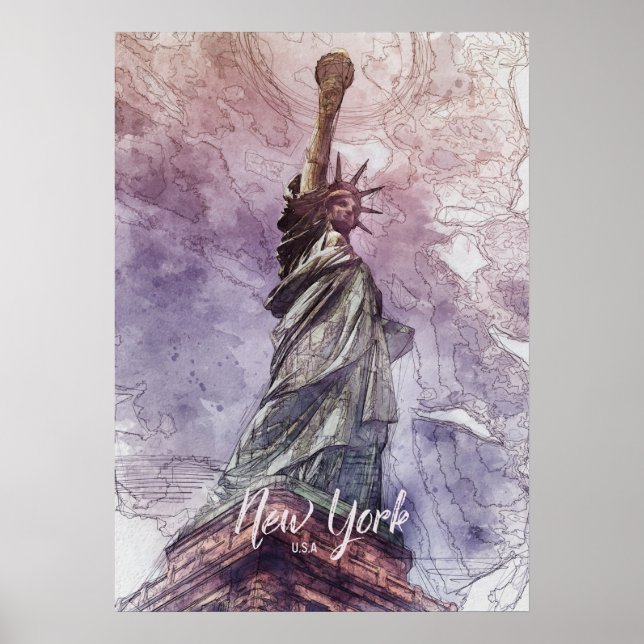 Statue of Liberty Sketch Poster (Front)