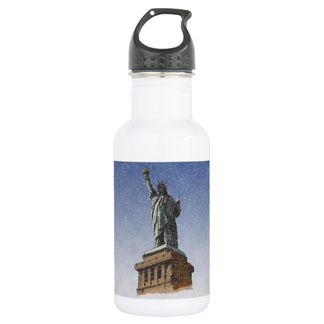 Statue of Liberty Snow Water Bottle (Front)